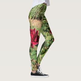 Dieprode roos leggings