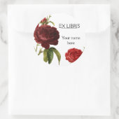 Dieprode  rozen schilderij boekenplaat ronde sticker (Tas)