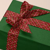 Dieprode Scallop Holly Branch Bessen Kerstmis Satijnen Lint