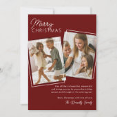 Dieprood 2 Foto Kerstmis Feestdagenkaart (Voorkant)