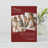 Dieprood 2 Foto Kerstmis Feestdagenkaart (Staand voorkant)