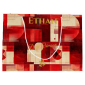 Dieprood Abstract Geometrisch Groot Cadeauzakje (Achterkant)