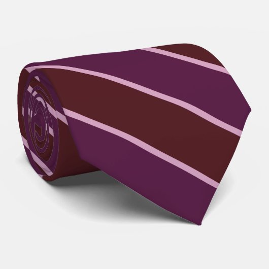 Dieprood, Magenta En Roze Diagonale Strepen  Stropdas (Opgerold)