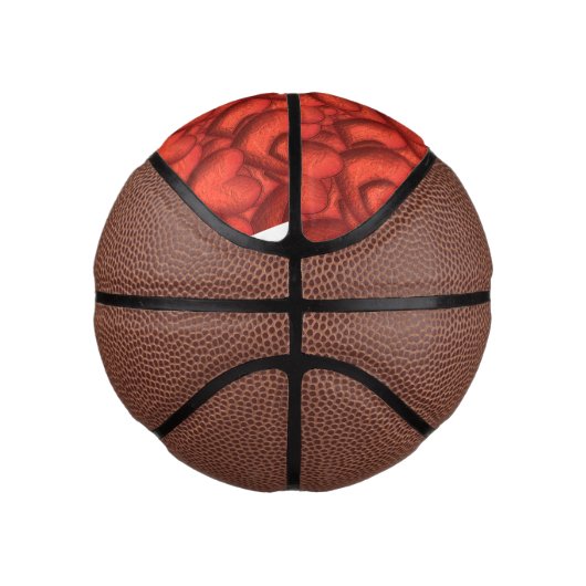 Dieprood met diepe harten mini basketbal (Rechts)