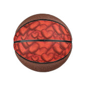 Dieprood met diepe harten mini basketbal (Voorkant)