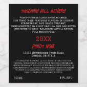 Dieprood - provencale (set van 8) Zwart Rood Moder Wijn Etiket (Enkel label)