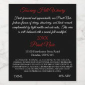 Dieprood - provencale (set van 8) Zwart Rood Wijn Etiket (Enkel label)