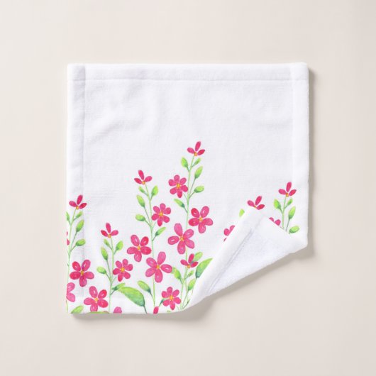 Dieproze Waterverf bloesems Bad Handdoek (Wasdoekje)