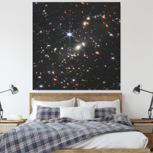 Diepste infraroodAfbeelding van het universum | JW Canvas Afdruk (Insitu (Slaapkamer))