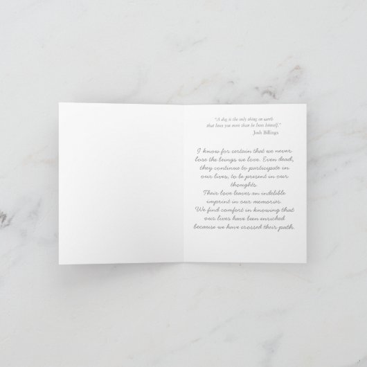 Diepste sympathie hond sympathie kaart met citaat (Binnen)