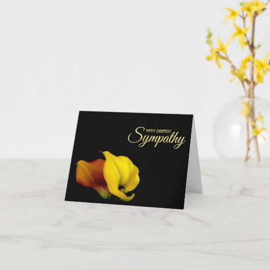 Diepste sympathie Kaart Condoleance (Gele Bloem)