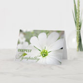 "Diepste sympathie" Snow-in-Summer-Floral Kaart (Voorkant)
