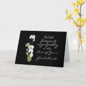 Diepste sympathie tante witte orchideeën kaart (Gele Bloem)