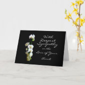 Diepste sympathie Tante Witte Orchideeën Kaart (Gele Bloem)