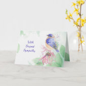Diepste sympathie verlies Bluebird Kaart (Gele Bloem)