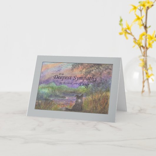 Diepste sympathie, verlies van hond, colliehond aa kaart (Gele Bloem)
