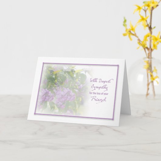 DIEPSTE SYMPATHIE - VERLIES VAN VRIEND KAART (Gele Bloem)