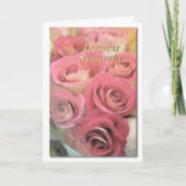 Diepste sympathie voor roze rozen kaart (Voorkant)