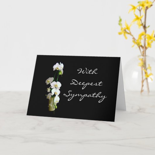 Diepste sympathie voor witte orchideeën kaart (Gele Bloem)