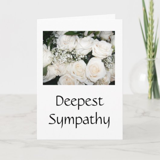 Diepste sympathie - White Rose Bouquet Kaart (Voorkant)