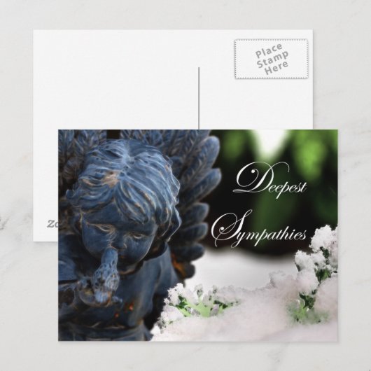 Diepste sympathieën Tuin Sneeuwengel en Duif Briefkaart (Voorkant / Achterkant)