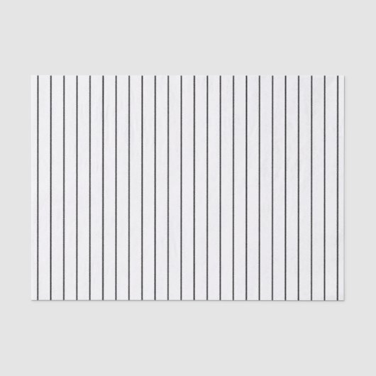 Diepste zwarte dunne pinstripes op wit patroon tissuepapier (Voorkant)