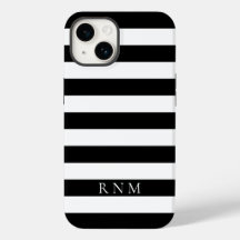 Diepste Zwarte Strepen Naam of Monogram iPhone 14