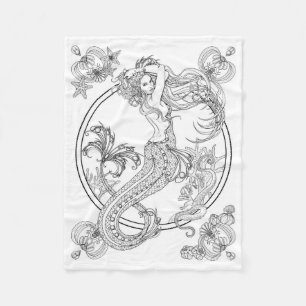 Diepte: door Sonja A.S. Mermaid Fleece Blanket