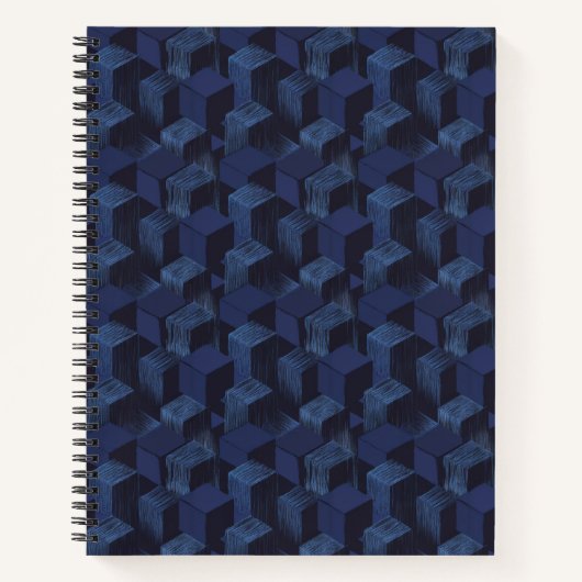 Diepte in het blauw: Cubescape Notitieboek (Voorkant)