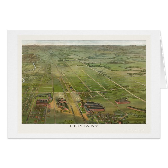 Diepte, NY Panoramic Map - 1898 (Voorkant Horizontaal)