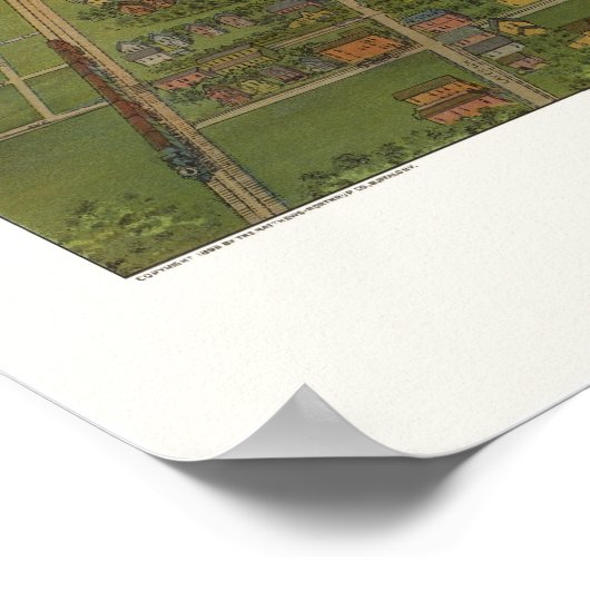 Diepte, NY Panoramic Map - 1898 Poster (Hoek)