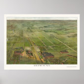 Diepte, NY Panoramic Map - 1898 Poster (Voorkant)