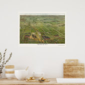 Diepte, NY Panoramic Map - 1898 Poster (Keuken)