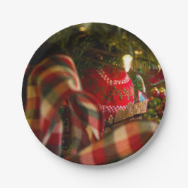 Diepte van de kerstboom papieren bordje