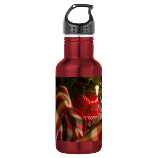 Diepte van een kerstboom, roestvrij staal waterfles (Voorkant)