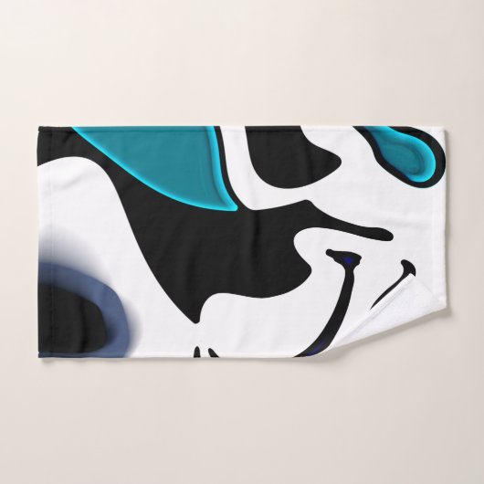Dieptelading: Abstract Zwart, Wit & Blauw Bad Handdoek (Handdoek)