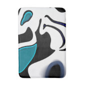 Dieptelading: Abstract Zwart, Wit & Blauw Badmat (Voorkant Verticaal)