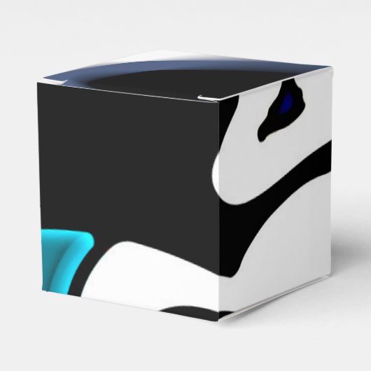 Dieptelading: Abstract Zwart, Wit & Blauw Bedankdoosjes (Voorkant Zijde)