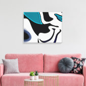 Dieptelading: Abstract Zwart, Wit & Blauw Canvas Afdruk (Insitu (Woonkamer))