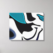 Dieptelading: Abstract Zwart, Wit & Blauw Canvas Afdruk (Voorkant)