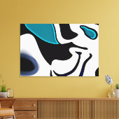Dieptelading: Abstract Zwart, Wit & Blauw Canvas Afdruk (Insitu (Woonkamer))