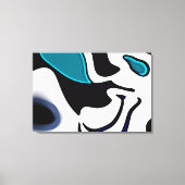 Dieptelading: Abstract Zwart, Wit & Blauw Canvas Afdruk (Voorkant)