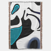 Dieptelading: Abstract Zwart, Wit & Blauw Deken (Voorkant Verticaal)