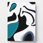 Dieptelading: Abstract Zwart, Wit & Blauw Fotoplaat (voorkant)