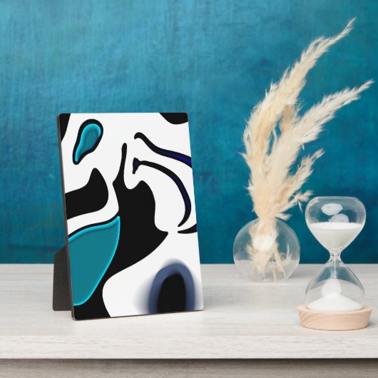 Dieptelading: Abstract Zwart, Wit & Blauw Fotoplaat (Zijkant)