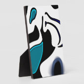 Dieptelading: Abstract Zwart, Wit & Blauw Fotoplaat (Zijkant)