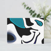 Dieptelading: Abstract Zwart, Wit & Blauw Kaart (Staand voorkant)