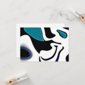 Dieptelading: Abstract Zwart, Wit & Blauw Kaart (Voorkant / Achterkant in situ)