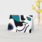 Dieptelading: Abstract Zwart, Wit & Blauw Kaart (Gele Bloem)