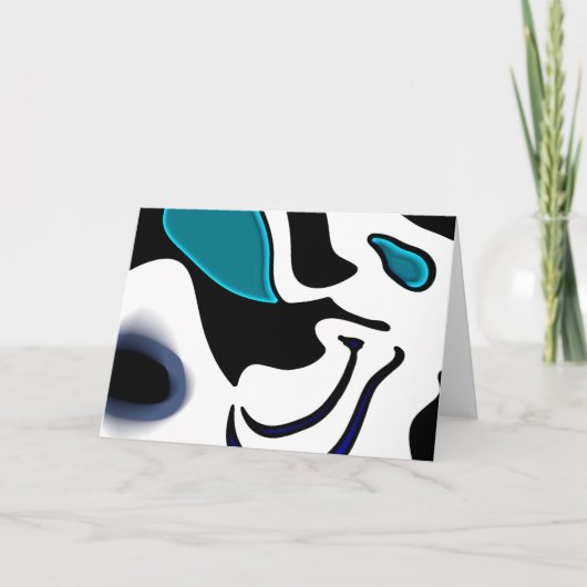 Dieptelading: Abstract Zwart, Wit & Blauw Kaart (Voorkant)
